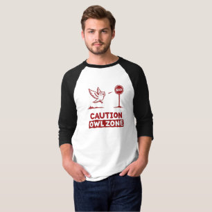 Vorsicht bei der Eule-Zone - Design des gespielten T-Shirt