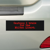 Vorsicht bei der Milton Lizard Autoaufkleber (Auf Auto)