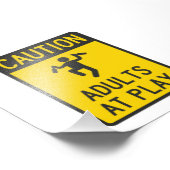 Vorsicht bei Erwachsenen Fotodruck (Ecke)