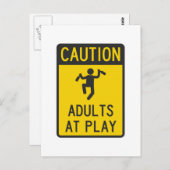 Vorsicht bei Erwachsenen Postkarte (Vorne/Hinten)