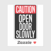 Vorsicht bei geöffneter Tür langsam Aufkleber (Blatt)