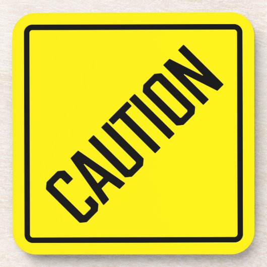 Vorsicht bei hartem Kunststoff-Untersetzer Getränkeuntersetzer (Vorderseite)