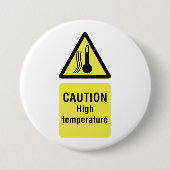 Vorsicht bei Hochtemperatur Button (Vorderseite)