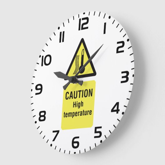 Vorsicht bei Hochtemperatur Große Wanduhr (Winkel)