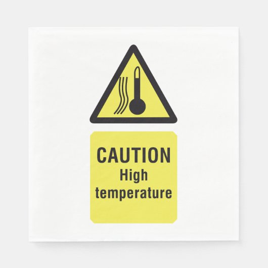 Vorsicht bei Hochtemperatur Serviette (Vorderseite)