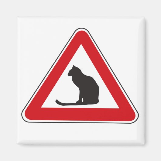 Vorsicht bei Katzen, Verkehrszeichen, Italien Magnet (Vorne)