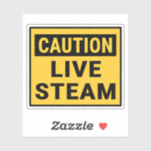 Vorsicht bei Live Steam Aufkleber (Blatt)