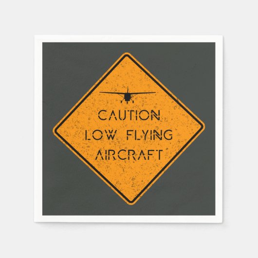 Vorsicht bei Low-Fying-✈️ Serviette (Vorderseite)