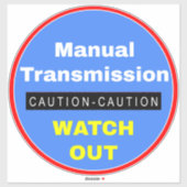 Vorsicht bei manueller Übertragung Aufkleber (Blatt)