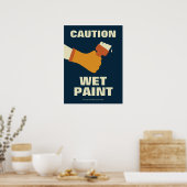 Vorsicht bei nassfarbenen Stellen - Retro für Gesu Poster (Küche)