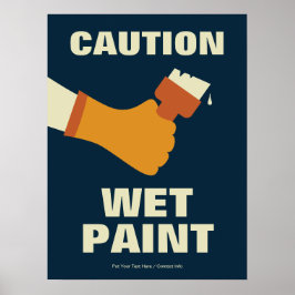 Vorsicht bei nassfarbenen Stellen - Retro für Gesu Poster