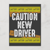 Vorsicht bei Neuem Treiber Neu lizenziertes Fahren Postkarte (Vorderseite)