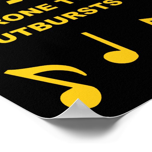 Vorsicht bei plötzlichen Ausbrüchen von Song Poster (Ecke)