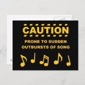 Vorsicht bei plötzlichen Ausbrüchen von Song Postkarte (Vorne/Hinten)