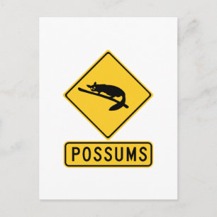 Vorsicht bei Possum 2, Verkehrswarnung, AU Postkarte