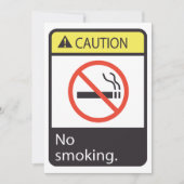 Vorsicht bei Rauchverbot Einladung (Vorderseite)