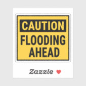 Vorsicht bei Überschwemmungen Aufkleber (Blatt)