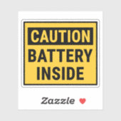 Vorsicht beim Batterieeinbau Aufkleber (Blatt)