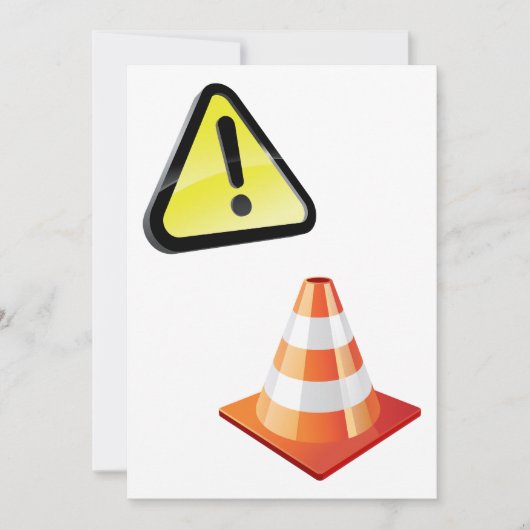 Vorsicht beim Cone Warning Einladung (Vorderseite)