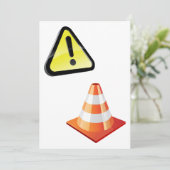 Vorsicht beim Cone Warning Einladung (Stehend Vorderseite)