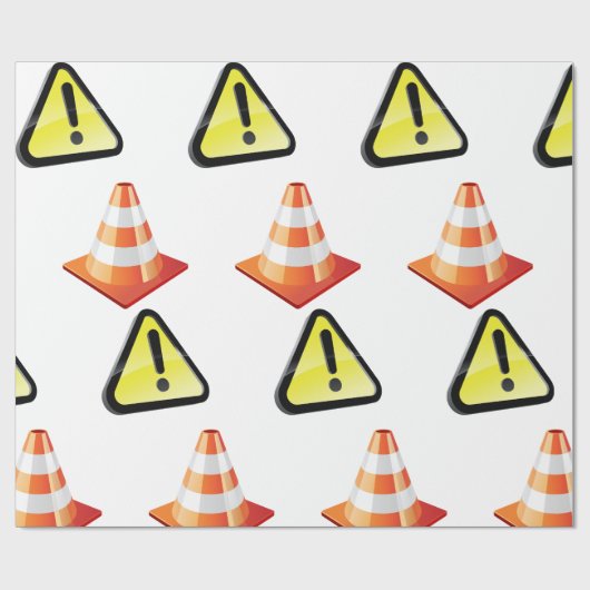 Vorsicht beim Cone Warning Geschenkpapier (Flach)