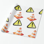 Vorsicht beim Cone Warning Geschenkpapier (Ungerollt)