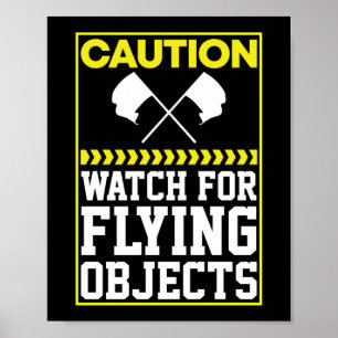 Vorsicht beim Flying Objects-Farbschutz Poster