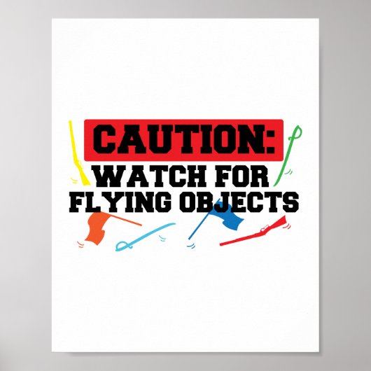 Vorsicht beim Flying Objects-Farbschutz Poster (Vorne)