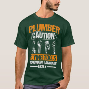 Vorsicht beim Flying Tools Offensive Language Plum T-Shirt