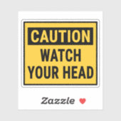 Vorsicht beim Kopf Aufkleber (Blatt)