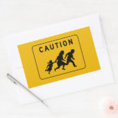 Vorsicht beim Überqueren, Verkehrswarnung, USA Rechteckiger Aufkleber (Umschlag)