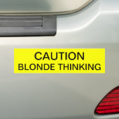 VORSICHT: BLONDES DENKEN AUTOAUFKLEBER (Auf Auto)