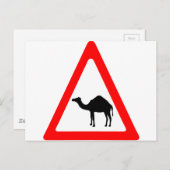 Vorsicht, Camel überquert Verkehrszeichen Postkarte (Vorne/Hinten)