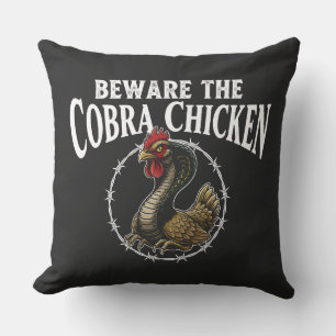 Vorsicht Cobra-Huhn Lustiger Sarkastischer Meme De Kissen