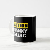 Vorsicht Cranky Celiac Funny Warning Sign Kaffeetasse (Vorderseite Links)