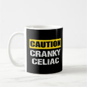 Vorsicht Cranky Celiac Funny Warning Sign Kaffeetasse (Links)