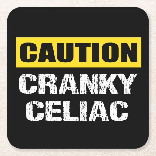 Vorsicht Cranky Celiac Funny Warning Sign Rechteckiger Pappuntersetzer (Vorderseite)