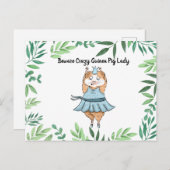 Vorsicht, Crazy Guinea Pig Lady Guinea Schwein Postkarte (Vorne/Hinten)