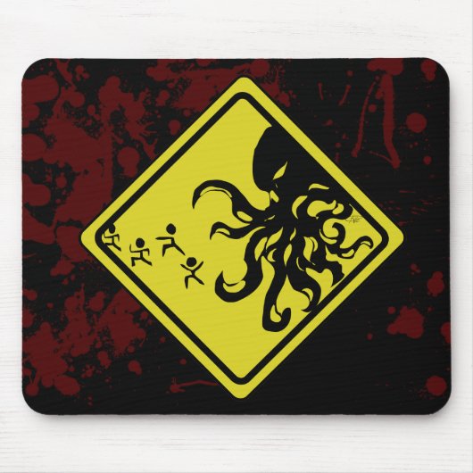 Vorsicht Cthulhu Mausunterlage Mousepad (Vorne)