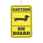 Vorsicht Dackel an Bord Funny Autolufterfrischer (Vorderseite)