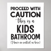 Vorsicht, das ist ein Kinderbad Poster (Vorne)