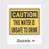 Vorsicht, dass dieses Wasser unsicher ist Aufkleber (Blatt)