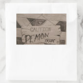 Vorsicht - Demon Inside durch Herrn E Rechteckiger Aufkleber (Tasche)