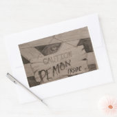 Vorsicht - Demon Inside durch Herrn E Rechteckiger Aufkleber (Umschlag)