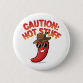 Vorsicht: Design der Hot-Stuff-Chilis - Fun-Pepper Button (Vorderseite)