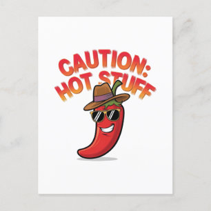 Vorsicht: Design der Hot-Stuff-Chilis - Fun-Pepper Postkarte