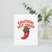Vorsicht: Design der Hot-Stuff-Chilis - Fun-Pepper Postkarte (Stehend Vorderseite)