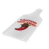Vorsicht: Design der Hot-Stuff-Chilis - Fun-Pepper Schneidebrett (Ecke)
