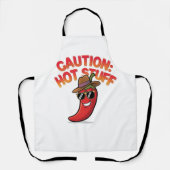 Vorsicht: Design der Hot-Stuff-Chilis - Fun-Pepper Schürze (Vorderseite)