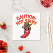 Vorsicht: Design der Hot-Stuff-Chilis - Fun-Pepper Serviette (Beispiel)